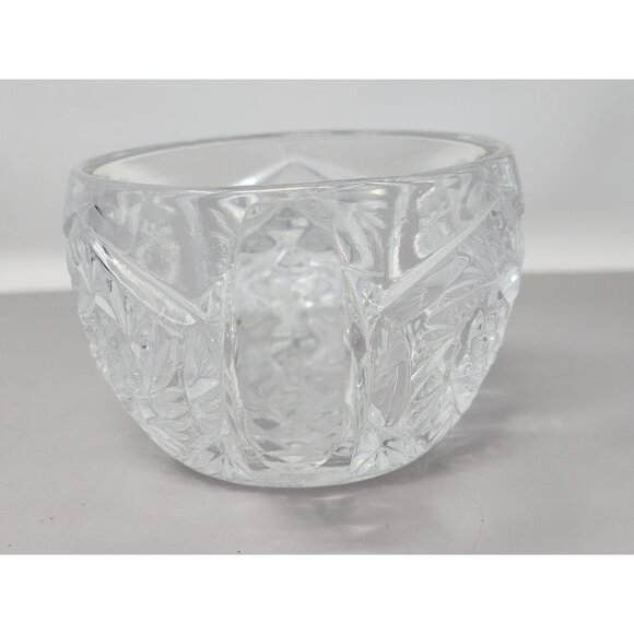 Vintage Set Of 3 Clear Pressed Glass Punch Cups Decorative Floral Starburst - Picture 9 of 15